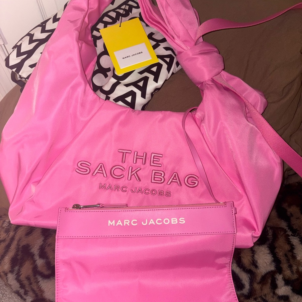 Marc Jacobs Pink Medium Nylon Sack Bag🎀